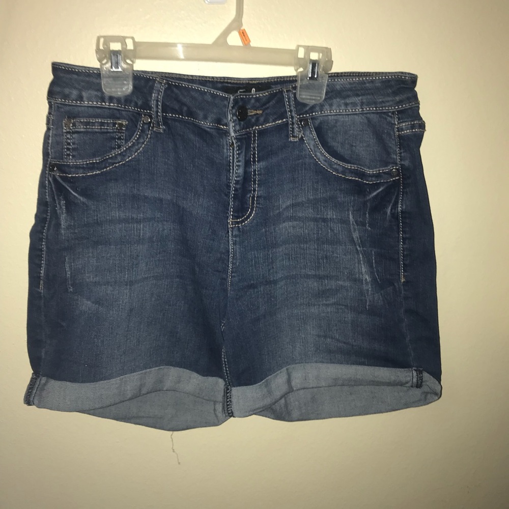 dark wash jean shorts